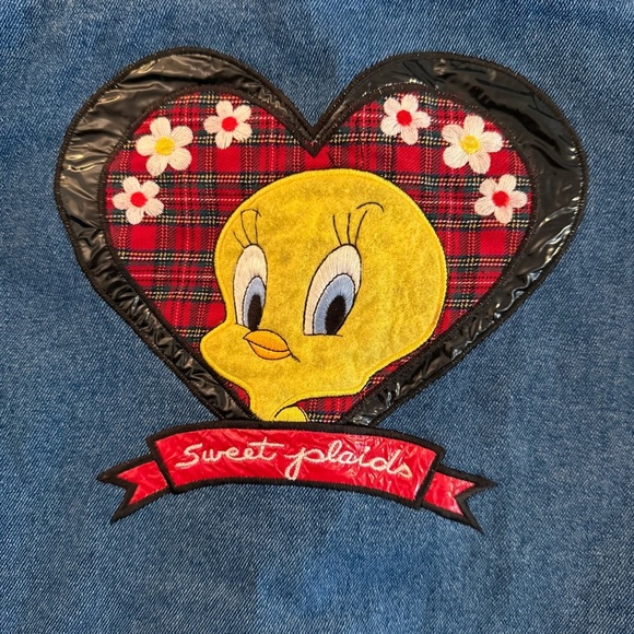 Looney Tunes - Denim Jacket - Girls Size 12 - Vintage - Picture 5 of 13